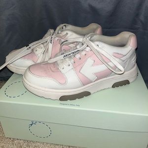 Pink and White Off-White Women’s Out Of Office Sneakers.
